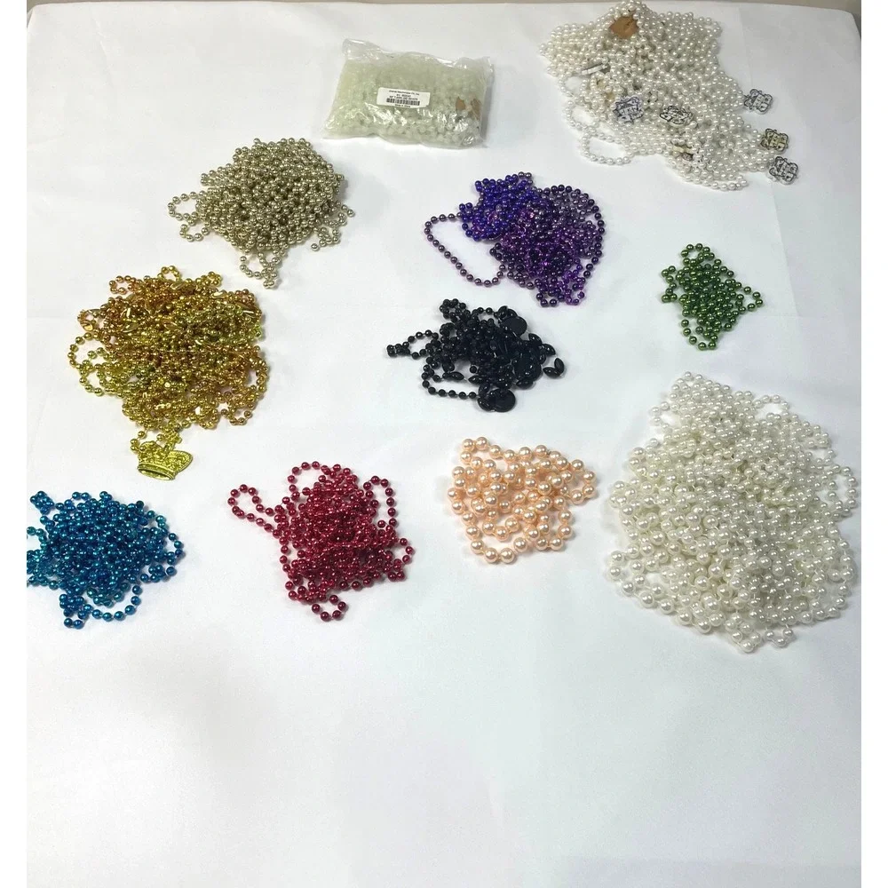 Bulk lot of‎ 11 strands pearl beads, crown charm, jewelry making craft supplies